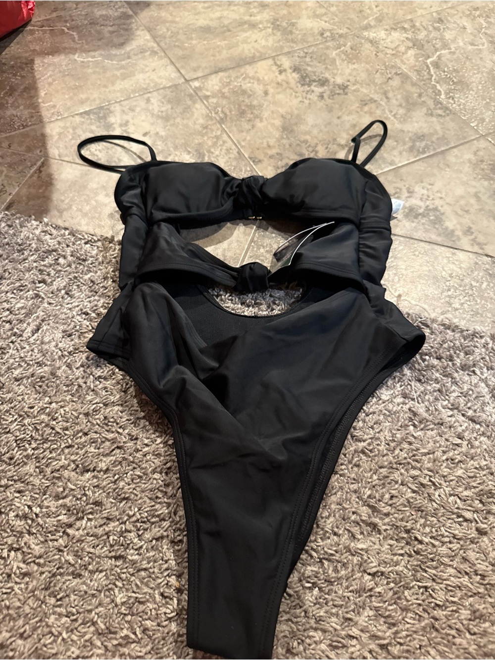 🐒Wild fable Black One-Piece Swimwear with Cutout Accent
